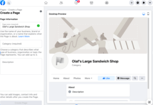create Facebook page
